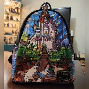 Loungefly Beauty & the Beast castle mini backpack purse